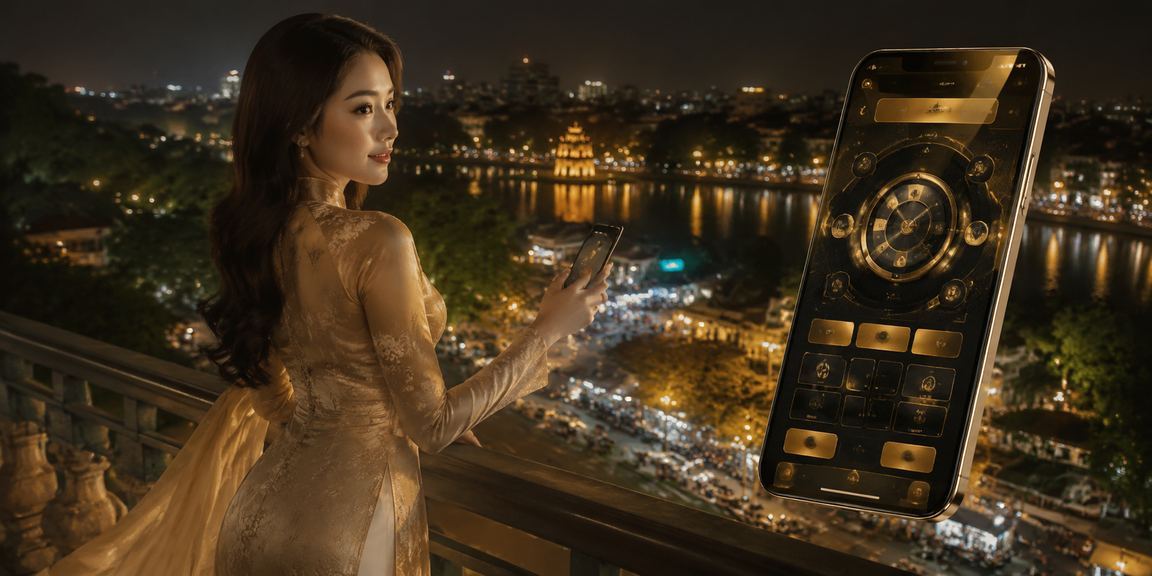 Khách chơi casino di động tại Hà Nội trong trang phục truyền thống áo dài
